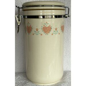 Vintage ‘Forever Yours’ Corelle Coordinates 70oz Acrylic Hinged Opening Canister